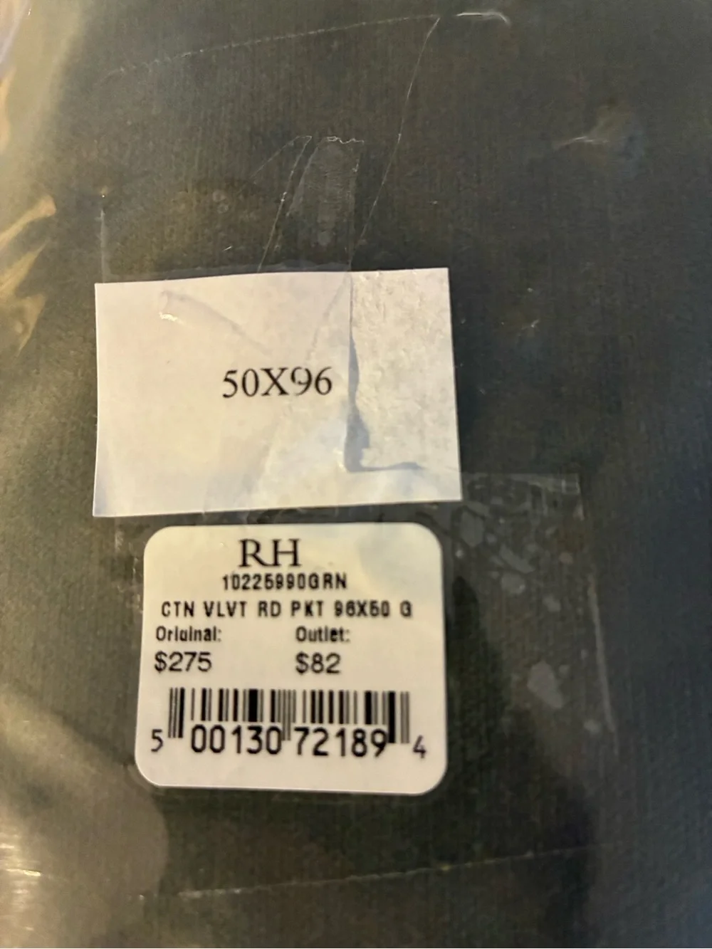 Restoration Hardware 50”x 96”Cotton Velvet Drapery Panels in Thyme Green